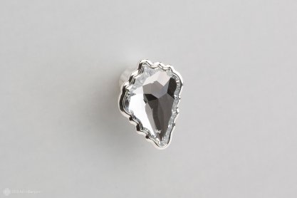 Glam ручка кнопка серебро и кристаллы Swarovski, малая