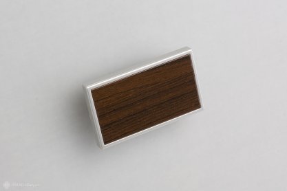 M036 мебельная ручка-кнопка 32 мм сатин светлый со вставкой Венге