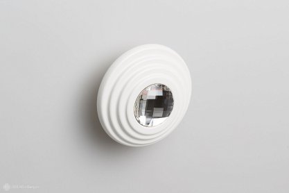 Twist ручка кнопка белый матовый и прозрачные кристаллы Swarovski, диаметр 72