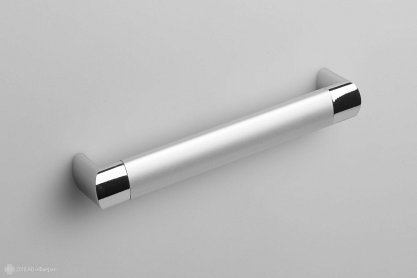RS053 мебельная ручка-скоба 160 мм хром полированый со вставкой сатиновый хром