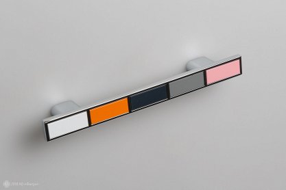 Palette мебельная ручка-скоба 128 мм хром полированный с цветными вставками