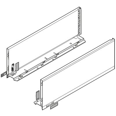 Комплект царг LEGRABOX pure, высота C (177,0 мм), НД=400 мм, серый орион