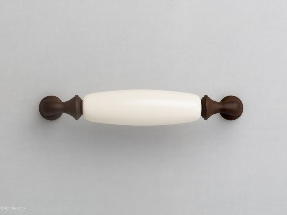 New Deco мебельная ручка-скоба 128 мм кассит и молочная керамика
