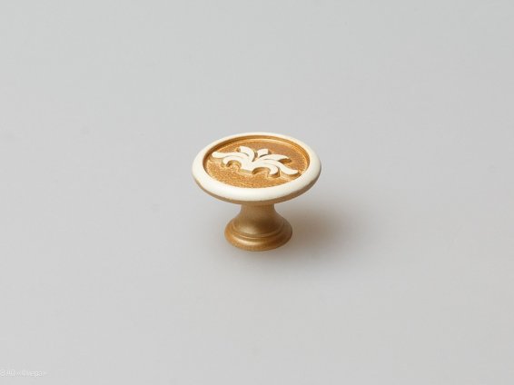 Pandora мебельная ручка-кнопка слоновая кость с золотой патиной, малая