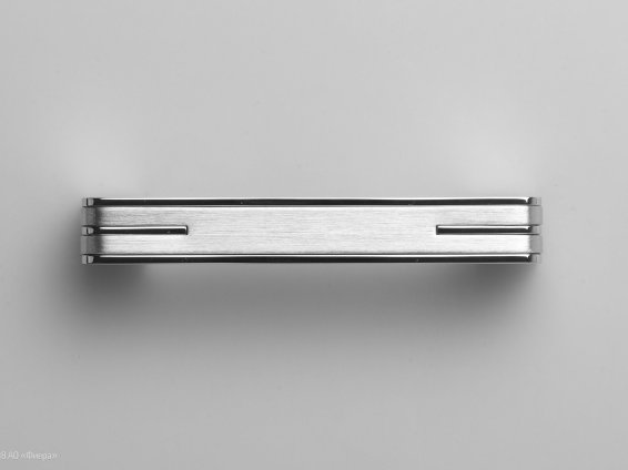 Monohrome мебельная ручка-скоба 96 мм хром полированный со вставкой атласный никель