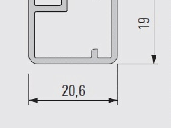Рамочный профиль 19 мм, серебро, 3 м. (Росла)