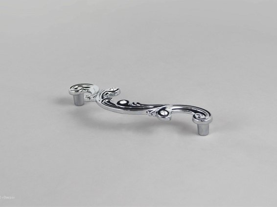 WMN726 мебельная ручка-скоба 128 мм полированный хром и кристаллы Swarovski