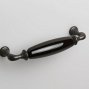 New Deco мебельная ручка-скоба 128 мм графит и черная глянцевая керамика