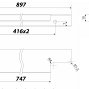 Ray торцевая мебельная ручка для фасадов 900 мм сатиновый хром