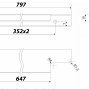 Ray торцевая мебельная ручка для фасадов 800 мм сатиновое золото