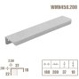 WMN450 торцевая мебельная ручка-профиль 200 мм черный матовый