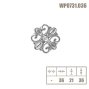 WPO731 мебельная ручка-кнопка диаметр 36 мм венецианское серебро и кристаллы Swarovski