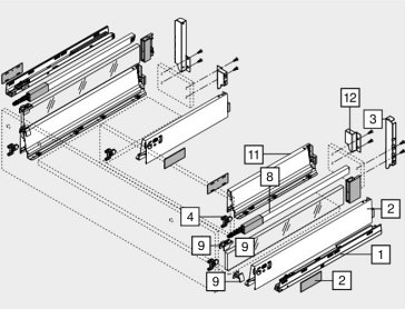 Ящик под мойку TANDEMBOX antaro (192х500) с TIP-ON BLUMOTION, крепление inserta, сер., вес ящика от 10 до 30 кг