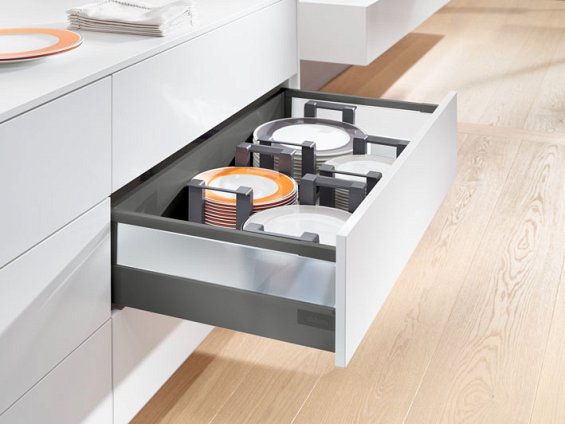 Ящик TANDEMBOX antaro TIP-ON BLUMOTION (высота D 224, глубина 400 мм, до 20 кг), крепление INSERTA, серый орион