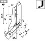 Комплект петли №60 CLIP top для угла +45гр, встык, саморез