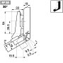 Комплект петли №58 CLIP top для угла +30гр, встык, саморез